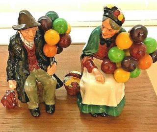 Royal Doulton.  The Balloon Man And The Old Balloon Seller.  Both Marked & Exc
