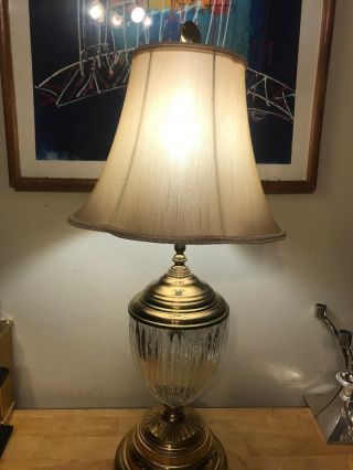 Wildwood Brass And Crystal Urn,  Trophy Table Lamp 31” With Shade