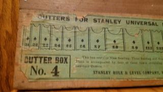 Very early Stanley Rule & Level No.  55 Universal Wood Plane Cutter Box No.  4 2