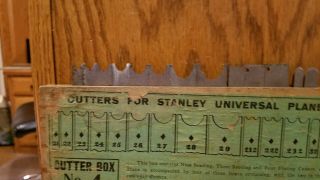 Very early Stanley Rule & Level No.  55 Universal Wood Plane Cutter Box No.  4 7