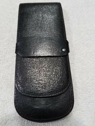Montblanc Authentic 3 Pen Case Black Sienna Leather