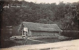 Pahang,  Malaysia Native House Boat On A River,  Real Photo Pc C.  1910 - 20 