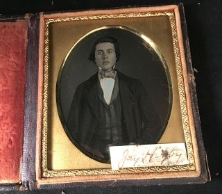 1/6 Plate Daguerreotype Of A Young Man Identified As Jay Higby
