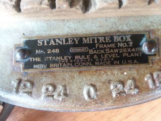 Vintage Stanley No.  246 Miter Box with vintage Henry Disston & Sons Saw. 4