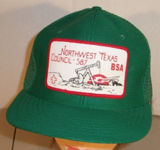 Boy Scout Trucker Cap Hat & Patch W/oil Well Jack Pump Nw Texas Council 587 Bsa