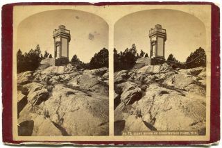 West Point Lighthouse Hudson River York 1880s Stereoview Photo