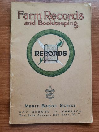 Farm Records And Bookkeeping May 1939 Merit Badge Pamphlet Book