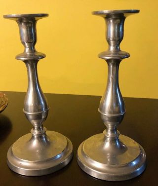 Set 2 Wilton Armetale Pewter 9 " Candlestick Candle Holders Rwp Plough Tavern