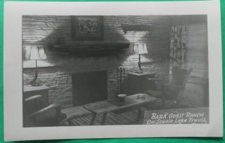 Bark Guest Ranch On Scenic Lake Travis Texas Real Photo Postcard