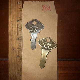 2 Script Ford Model T Automotive Keys 70 & 74 Antique Vintage Lock Oem