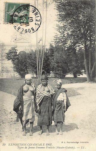 Guinea - Nude Fula Women At The 1907 Colonial Exhibition.