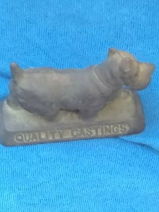 Vintage Cast Iron Advertising Scottie Dog Paperweight Hamilton Foundry Ohio 3