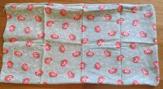 Vintage Feedsack Gray Red Floral Feed Sack Quilt Sewing Fabric 2