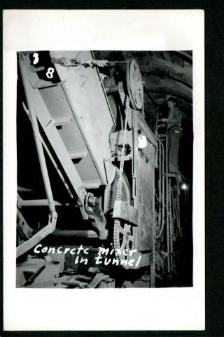 1930s Colorado River Aqueduct Construction Postcard,  Concrete Mixer In Tunnel