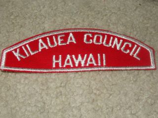 Boy Scout Bsa Kilauea Hawaii Red White Rws Council Strip Pre Csp Patch