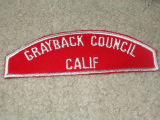 Boy Scout Bsa Grayback California Red White Rws Council Strip Pre Csp Patch