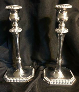 Vintage Sheffield & Co.  Italy Silver Plated Candlesticks - 9 3/4 " Cond