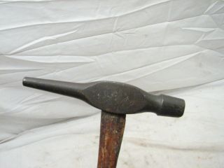Antique Polled Tinsmith Forming Pattern Maker Punch Hammer Wood Tool Tack Poll 3
