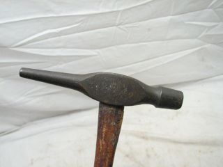 Antique Polled Tinsmith Forming Pattern Maker Punch Hammer Wood Tool Tack Poll 4