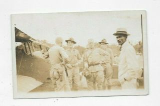 Early Rppc Photo Postcard Military Aviators And Early Airplane R944