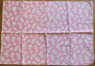Vintage Feedsack Pink White Floral Feed Sack Quilt Sewing Fabric 2