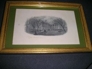 White House Mrs Herbert Hoover Signed White House Engraving