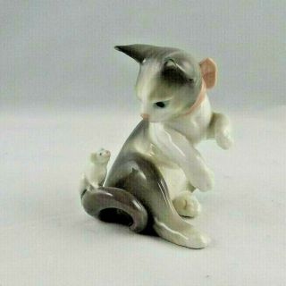Lladro Cat And Mouse Figurine Kitten 5236 Retired