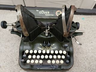 Oliver No 9 Printype Batwing Typewriter Pat 1912 Chicago Vintage Steampunk