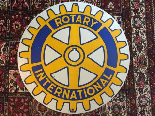 Rotary Club International 30 Inch Outdoor Metal Road Sign,  Bright Crisp Colors
