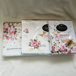 Vintage Fieldcrest Perfection Percale Full Sheet Set In