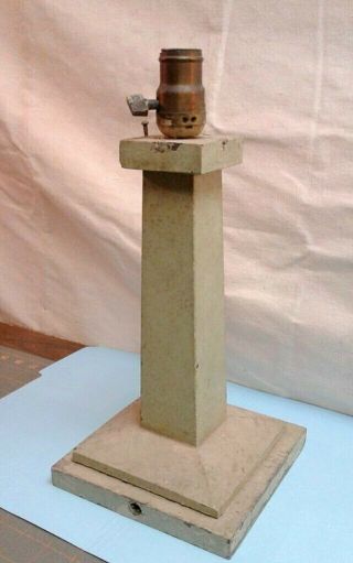 Antique Mission Oak Wood Table Lamp Base Union Socket With Paddle Switch