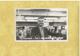 Nv Las Vegas 1960s Rppc Real Photo Postcard Man At Diamond Jims E.  Freemont St