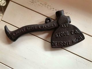 Vintage/antique Cast Iron 1901 Art Stove Co.  Detroit Mi Cut Out The Whiskey Ax