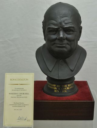 Rare Royal Doulton Winston Churchill Centenary Bust 1974 Limited Edition 47/750 3