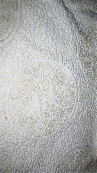 VTG MID CENTURY 60 ' S GOLD QUILTED SATIN BEDSPREAD,  SHAM HOLLYWOOD REGENCY TWIN 5