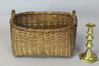 A Rare 19th C Shaker Style 2 Handle Utility Basket In Surface