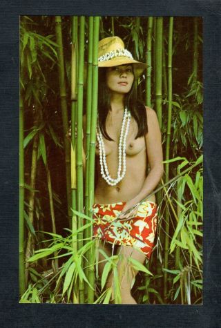E600 Postcard Chrome Erotic Mystery Of The Tropics Hawaii