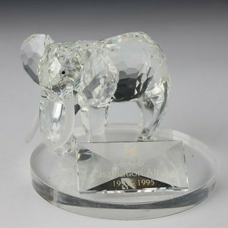 Retired Signed Swarovski Austrian Crystal Elephant 1993 Scs Glass Figurine Sms