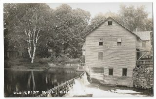 463 C1910 Rppc Real Photo Postcard Old Grist Mill Enfield Ma Mass