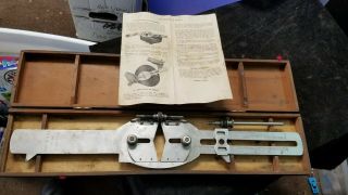 Antique Vintage Bandy Brake Gage Gauge W/ Wooden Case & Instructions