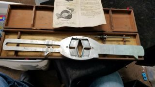 Antique Vintage Bandy Brake Gage Gauge w/ Wooden Case & Instructions 2