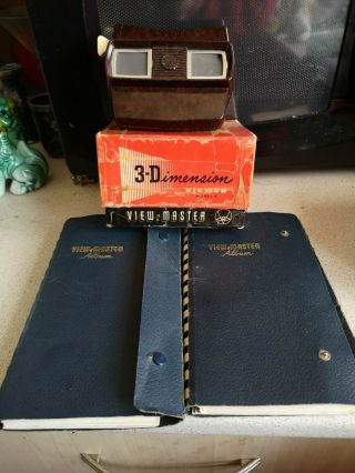 Vintage 1950s Boxed Viewmaster 3d E Brown Bakelite,  55 Packages Of Reels