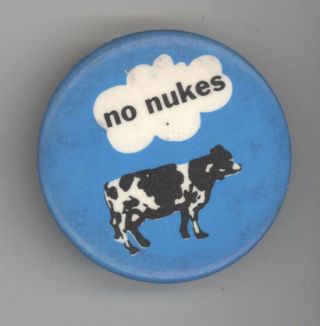 No Nukes Protest Political Button Pin Pinback Badge Carter Wentworth Nuclear