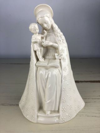 Goebel Figurine M.  I.  Hummel Madonna And Child Bird Book White Gloss Figurine