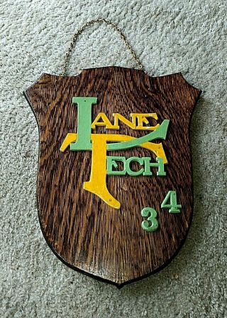 Lane Tech High School 12 " 1934 Commemorative Oak Plaque.  Euc Hististorical Item