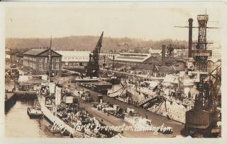 1920s Rppc Us Navy View Of Puget Sound Navy Yard Bremerton Washington Wa Uss
