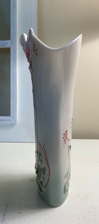 Franz Porcelain Enchanted Garden Vase FZ00715 High 10 1/2” 2