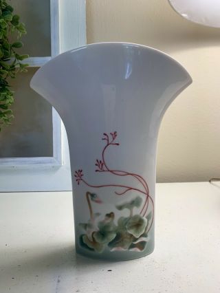 Franz Porcelain Enchanted Garden Vase FZ00715 High 10 1/2” 3