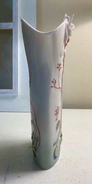 Franz Porcelain Enchanted Garden Vase FZ00715 High 10 1/2” 4