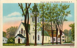 Church Of The Good Shepherd Rhinebeck Ny York Steeple Postcard